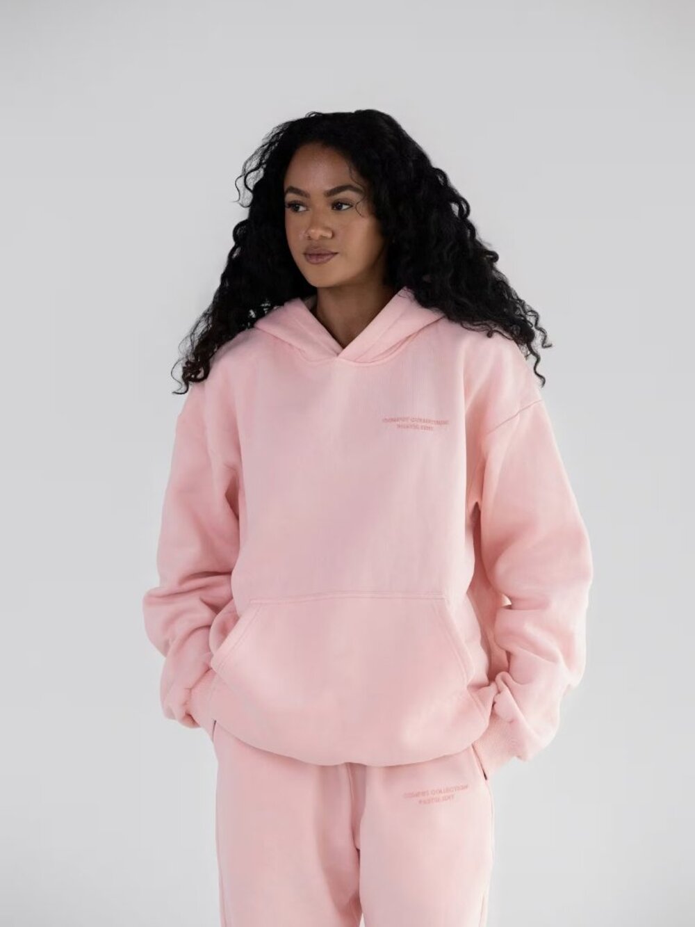 SOLD---Comfrt Pastel Sweatpants in Bubblegum Pink Oversized Unisex Size XS NWT - Picture 9 of 10